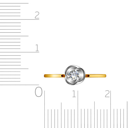 Кольцо из желтого золота с фианитами Сваровски