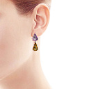 Серьги из серебра с аметистом, цитрином