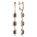 Серьги с английским замком из красного золота с бриллиантами