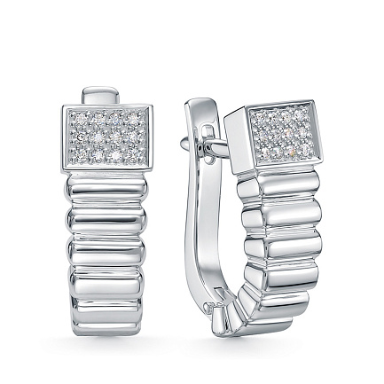 Серьги из белого золота с бриллиантами