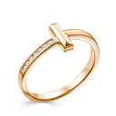 Кольцо из красного золота с бриллиантами