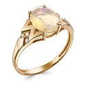 Кольцо из красного золота с бриллиантами, опалом