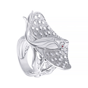 Кольцо из серебра с фианитом