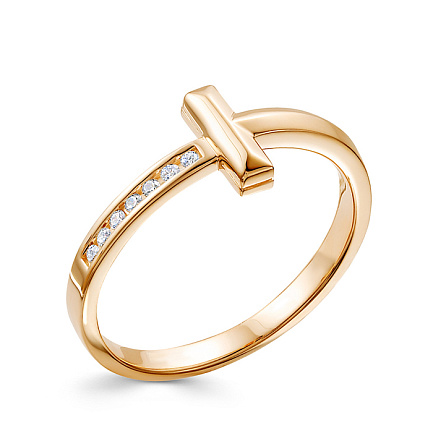 Кольцо из красного золота с бриллиантами