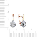 Серьги с английским замком из красного золота с бриллиантами