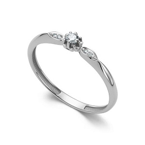 Кольцо из белого золота с бриллиантами