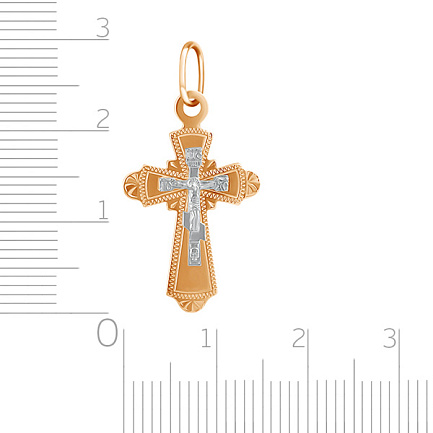 Крест из комбинированного золота