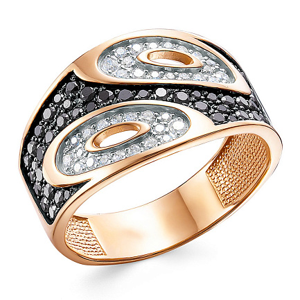 Кольцо из красного золота с бриллиантами