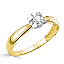 Кольцо из желтого золота с бриллиантом