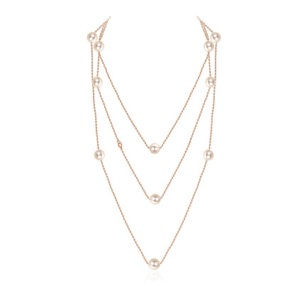 Колье из красного золота с жемчугом