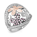 Кольцо из серебра с фианитами