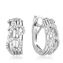 Серьги с английским замком из белого золота с бриллиантами