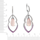 Серьги из белого золота с бриллиантами, сапфирами