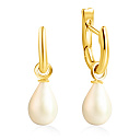 Серьги из желтого золота с жемчугом