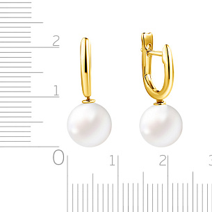 Серьги из желтого золота с жемчугом