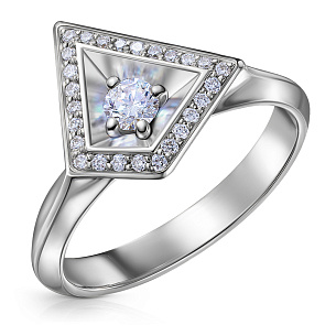 Кольцо из белого золота с бриллиантом