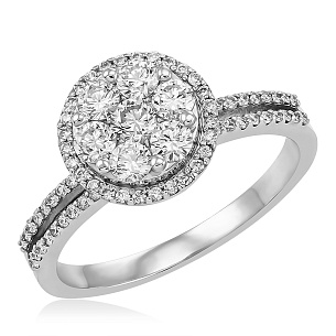 Кольцо из белого золота с бриллиантом