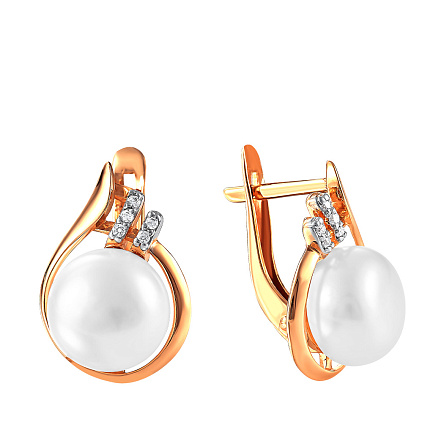 Серьги с английским замком из красного золота