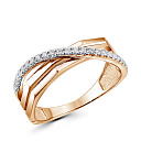 Кольцо из красного золота с бриллиантами