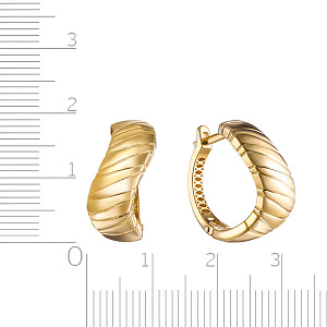 Серьги с английским замком из желтого золота