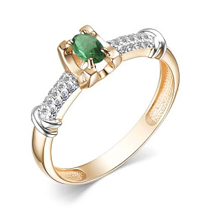 Кольцо из красного золота с бриллиантом