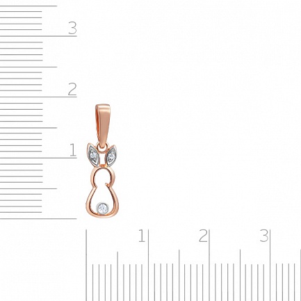 Подвеска из красного золота с фианитом