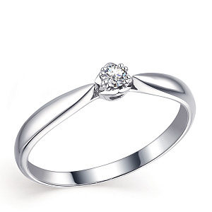 Кольцо из белого золота с бриллиантом