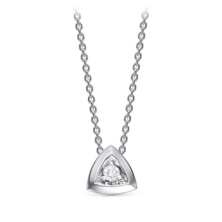 Колье из белого золота с бриллиантом