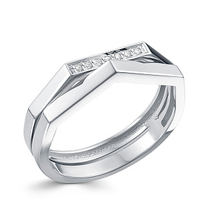 Кольцо из белого золота с бриллиантами