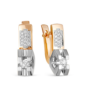 Серьги из красного золота с бриллиантом