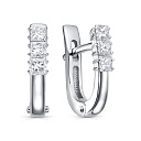 Серьги с английским замком из белого золота с бриллиантами