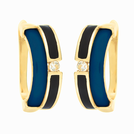 Серьги с английским замком из серебра с позолотой