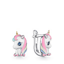 Серьги с английским замком из серебра с позолотой