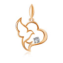 Подвеска из красного золота с фианитом