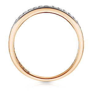 Кольцо обручальное из красного золота с бриллиантами
