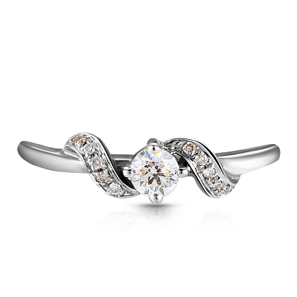 Кольцо из белого золота с бриллиантами