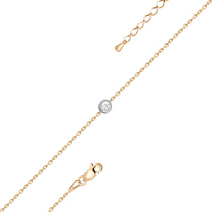 Браслет из красного золота с бриллиантом