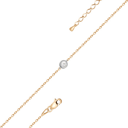 Браслет из красного золота с бриллиантом