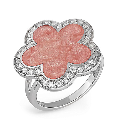 Кольцо из серебра с фианитами