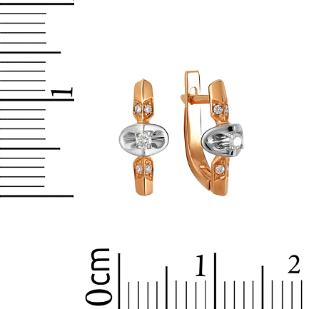 Серьги из красного золота с бриллиантами