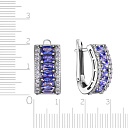 Серьги с английским замком из серебра с фианитом