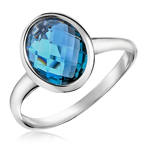 Кольцо из белого золота с топазом