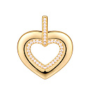 Подвеска из серебра с позолотой, фианитом