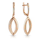 Серьги с английским замком из красного золота