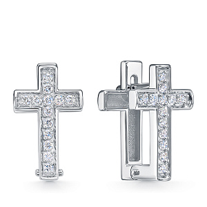 Серьги из белого золота с бриллиантами