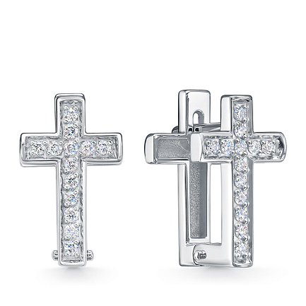 Серьги из белого золота с бриллиантами