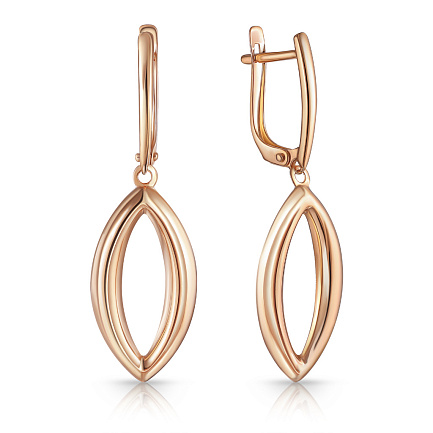 Серьги с английским замком из красного золота