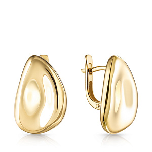 Серьги с английским замком из желтого золота