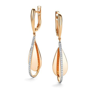 Серьги с английским замком из красного золота