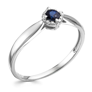 Кольцо из белого золота с бриллиантом